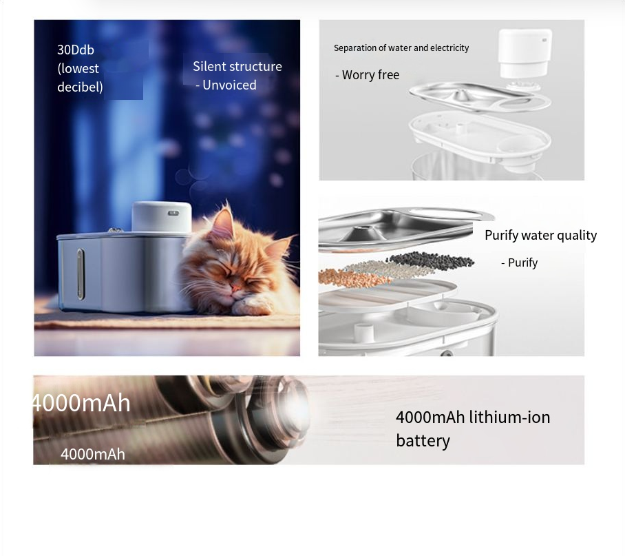 Stainless Steel Infrared Pet Water Fountain
